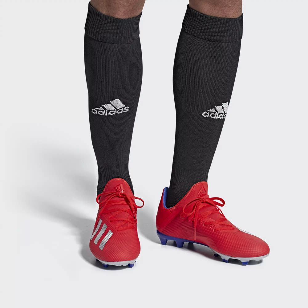 Adidas X 18.3 Firm Ground Tacos de Futbol Rojos Para Hombre (MX-24282)